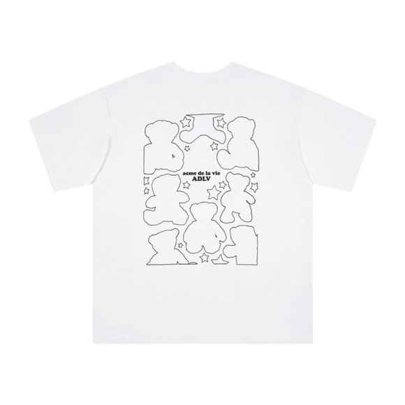Acme De La Vie Short-Sleeved T-Shirt With Bear Lines Print - Picture 1 of 9